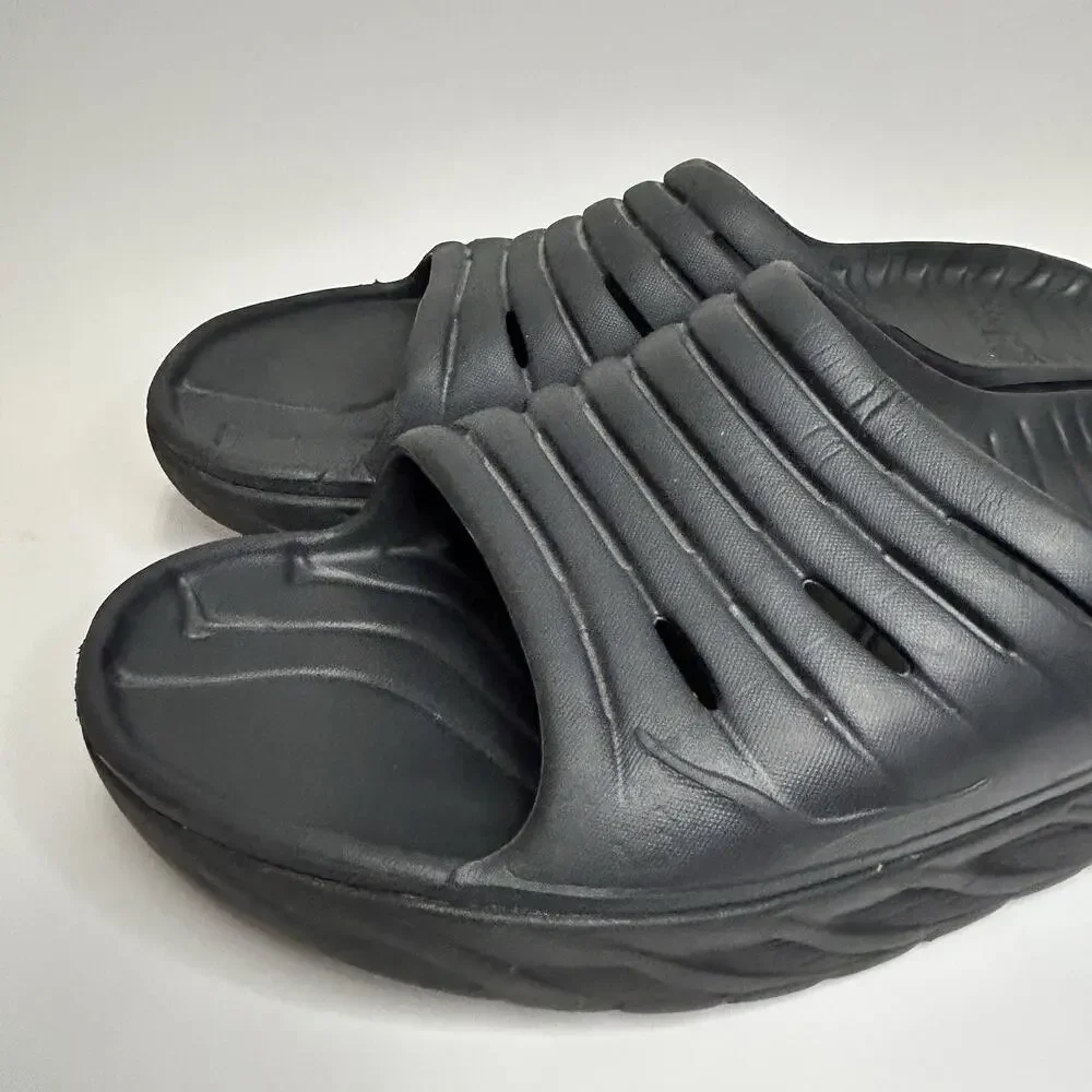 Hoka One One Ora Recovery Slide 2 Sandals Mens Size 12 Black Slip On Comfort